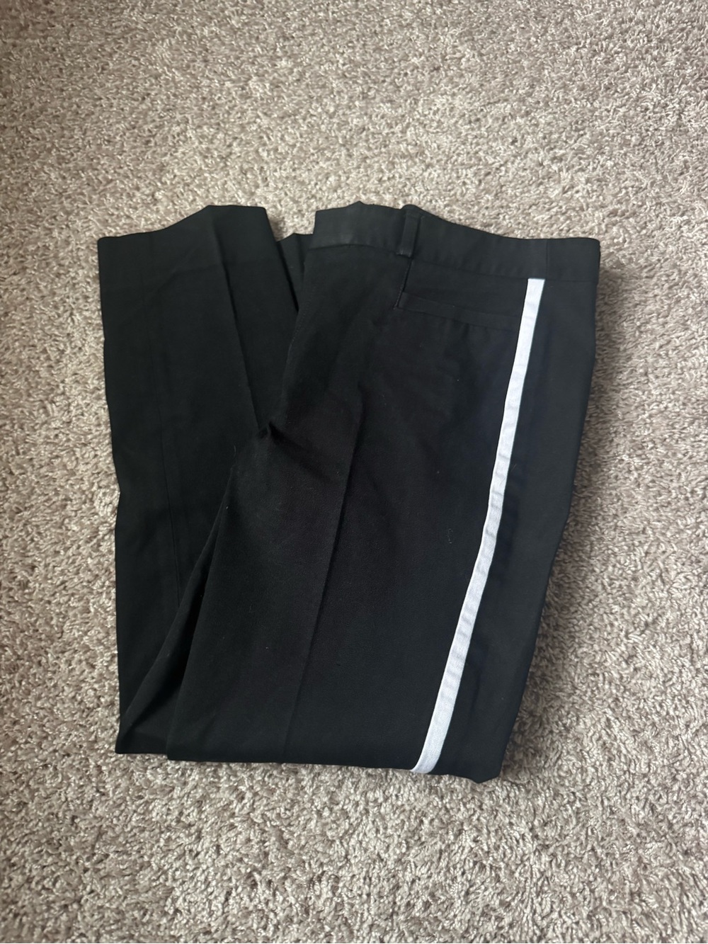 Banana Republic Black Sloan Pants with White Accent Stripe